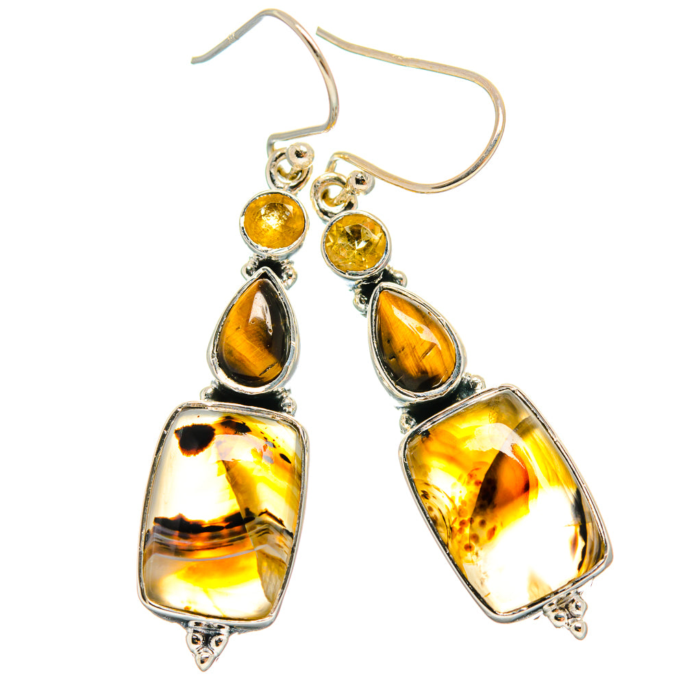 Montana Agate Earrings handcrafted by Anasilvercos - EARR425641 - Photo 2