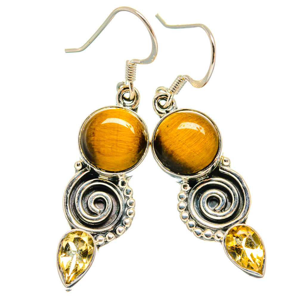 Tiger Eye Earrings handcrafted by Anasilvercos - EARR425649 - Photo 2