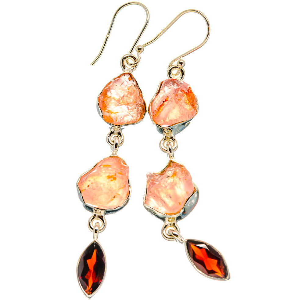 Rose Quartz Earrings handcrafted by Anasilvercos - EARR425686 - Photo 2