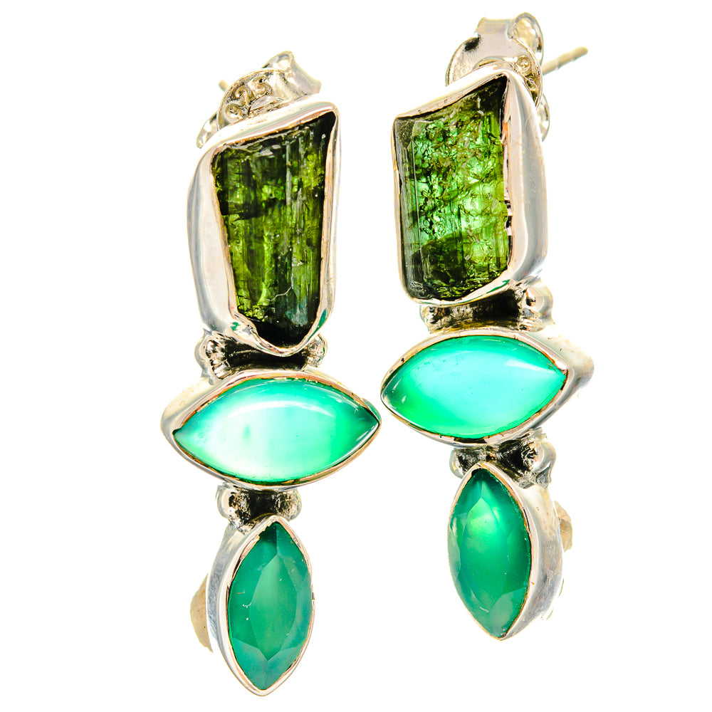 Chrome Diopside Earrings handcrafted by Anasilvercos - EARR425703 - Photo 2