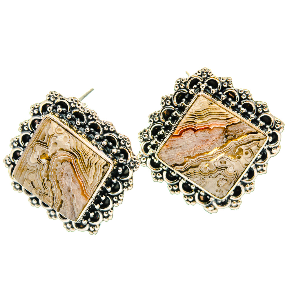 Laguna Lace Agate Earrings handcrafted by Anasilvercos - EARR425707 - Photo 2