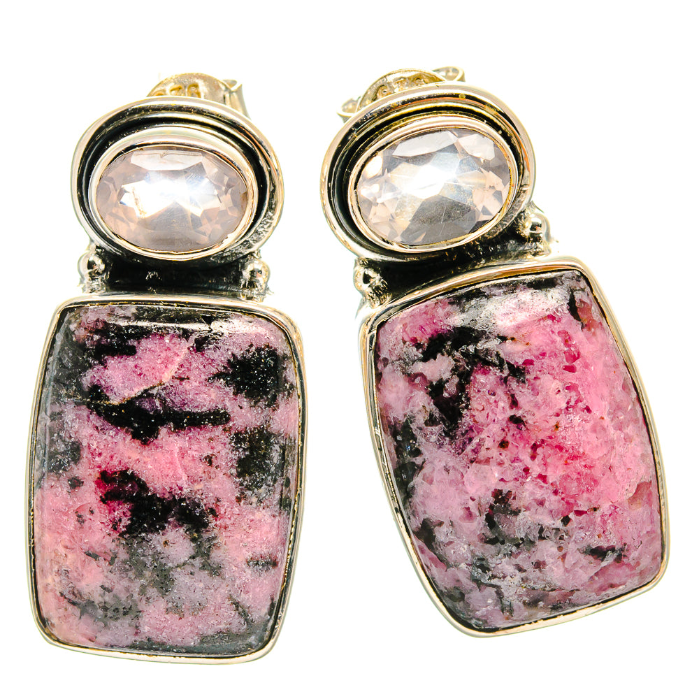 Rhodonite Earrings handcrafted by Anasilvercos - EARR425719 - Photo 2