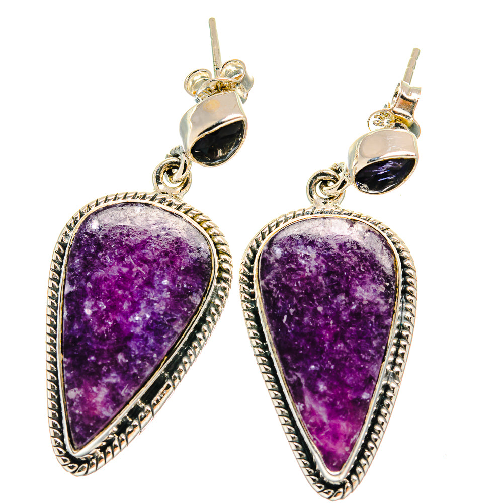 Lepidolite Earrings handcrafted by Anasilvercos - EARR425724 - Photo 2