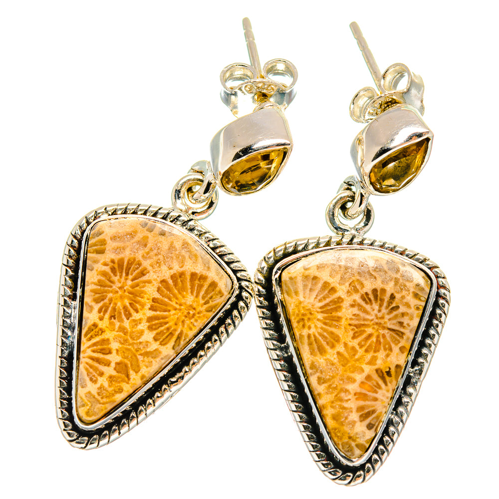Fossil Coral Earrings handcrafted by Anasilvercos - EARR425751 - Photo 2
