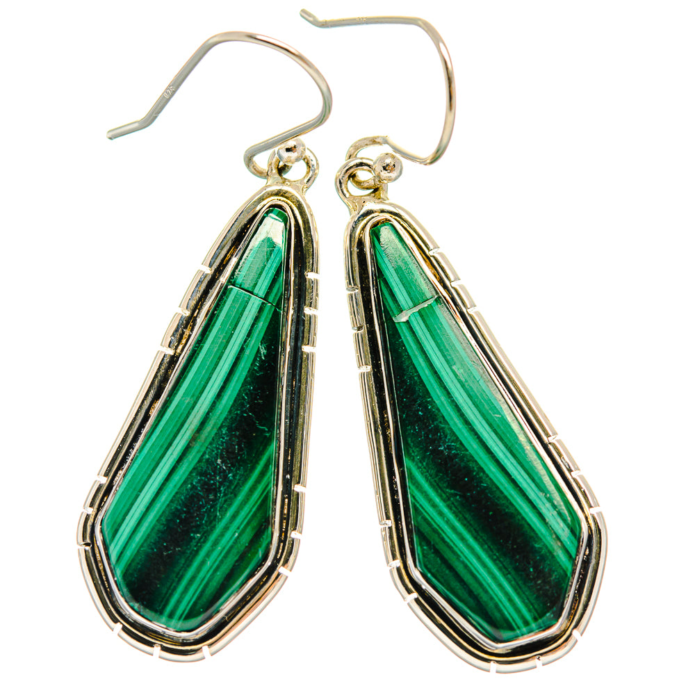 Malachite Earrings handcrafted by Anasilvercos - EARR425760 - Photo 2