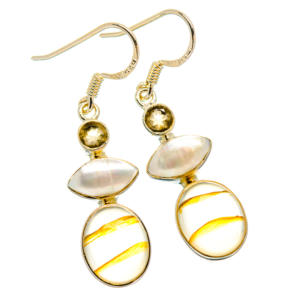 Montana Agate Earrings handcrafted by Anasilvercos - EARR425763 - Photo 2
