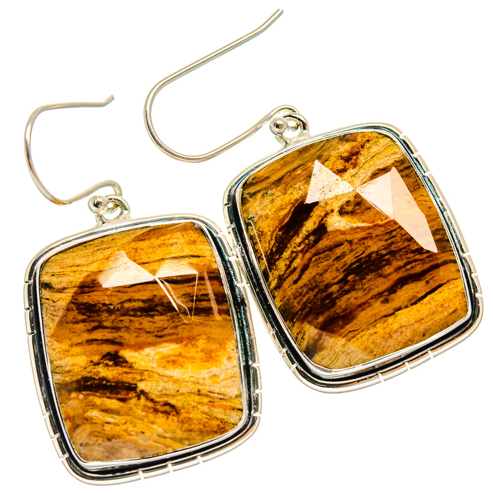 Tiger Eye Earrings handcrafted by Anasilvercos - EARR425766 - Photo 2