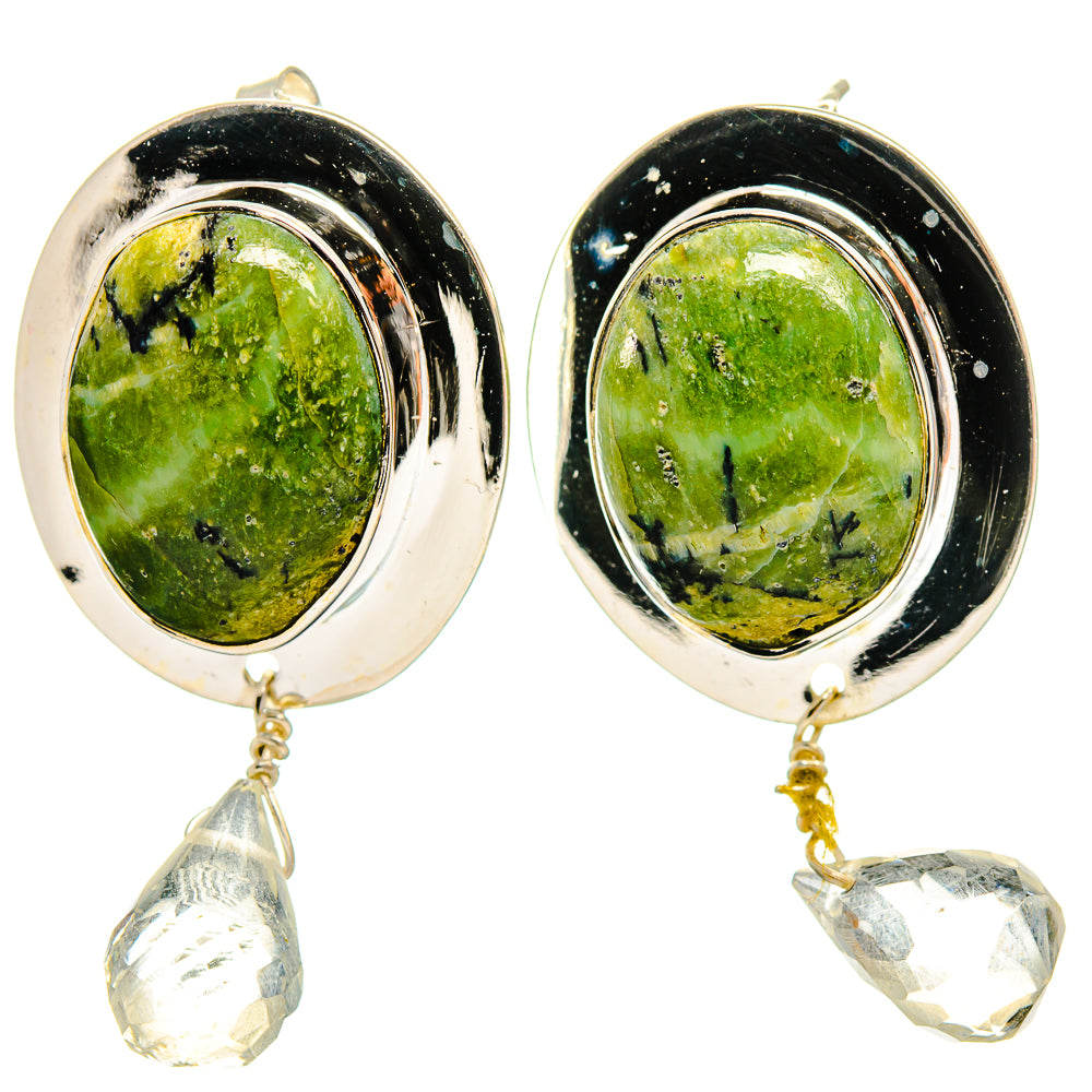 African Green Opal Earrings handcrafted by Anasilvercos - EARR425772 - Photo 2