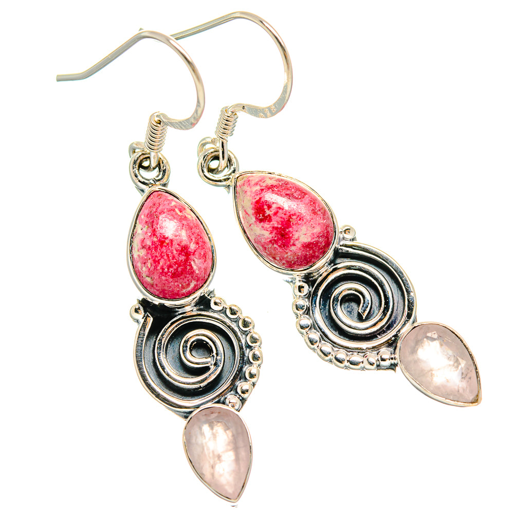 Thulite Earrings handcrafted by Anasilvercos - EARR425774 - Photo 2