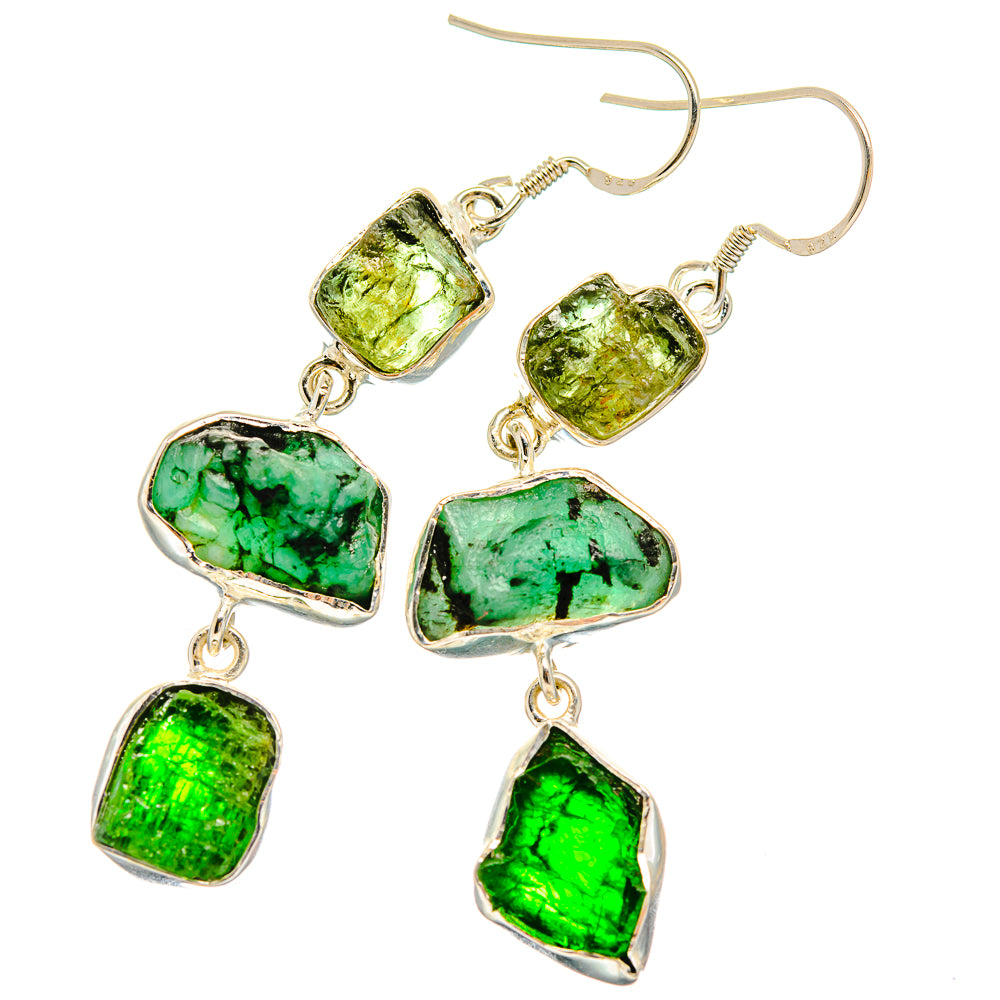 Chrome Diopside Earrings handcrafted by Anasilvercos - EARR425783 - Photo 2