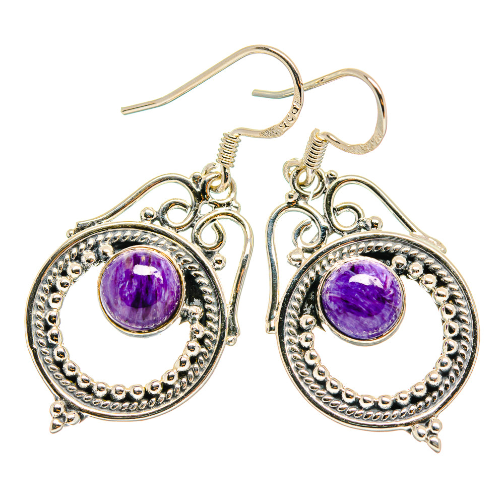 Charoite Earrings handcrafted by Anasilvercos - EARR425789 - Photo 2