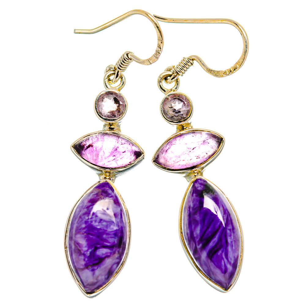 Charoite Earrings handcrafted by Anasilvercos - EARR425794 - Photo 2