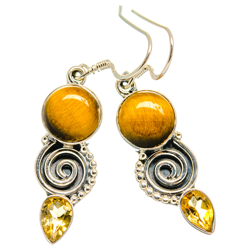 Tiger Eye Earrings handcrafted by Anasilvercos - EARR425808 - Photo 2