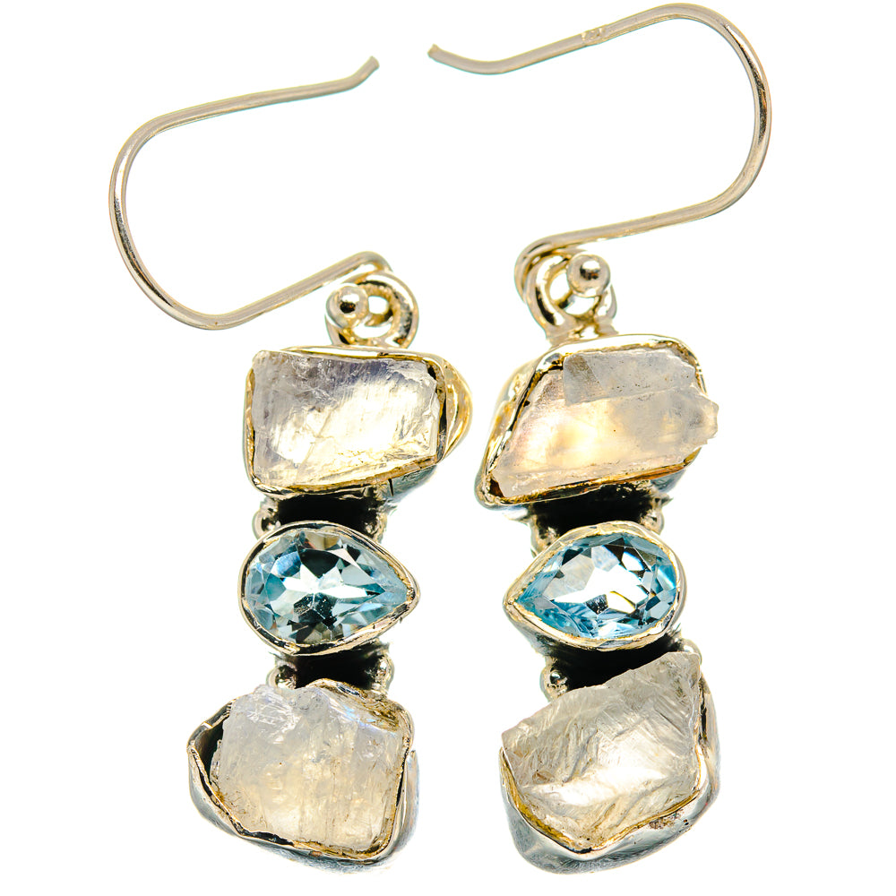 Rainbow Moonstone Earrings handcrafted by Anasilvercos - EARR425812 - Photo 2
