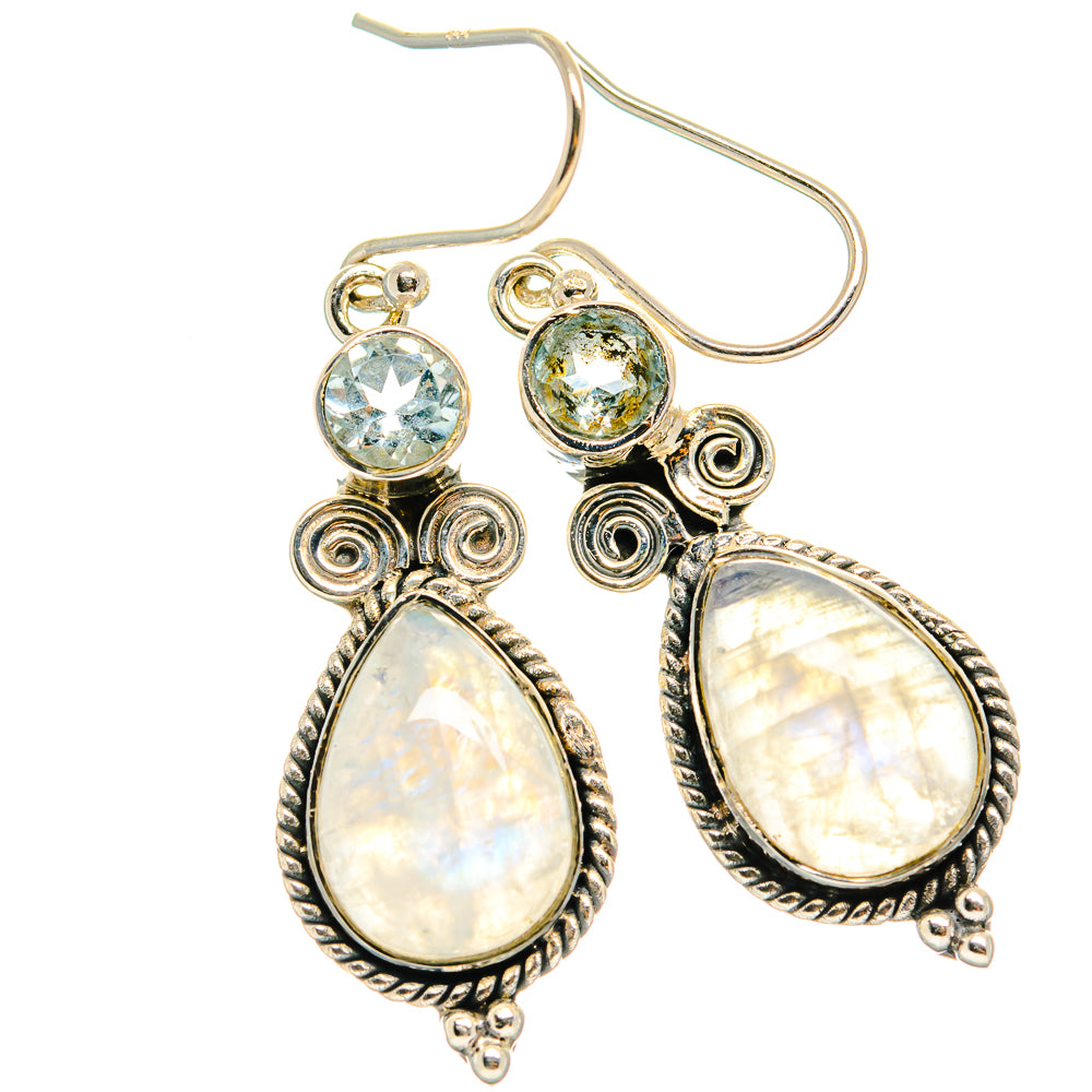 Rainbow Moonstone Earrings handcrafted by Anasilvercos - EARR425813 - Photo 2