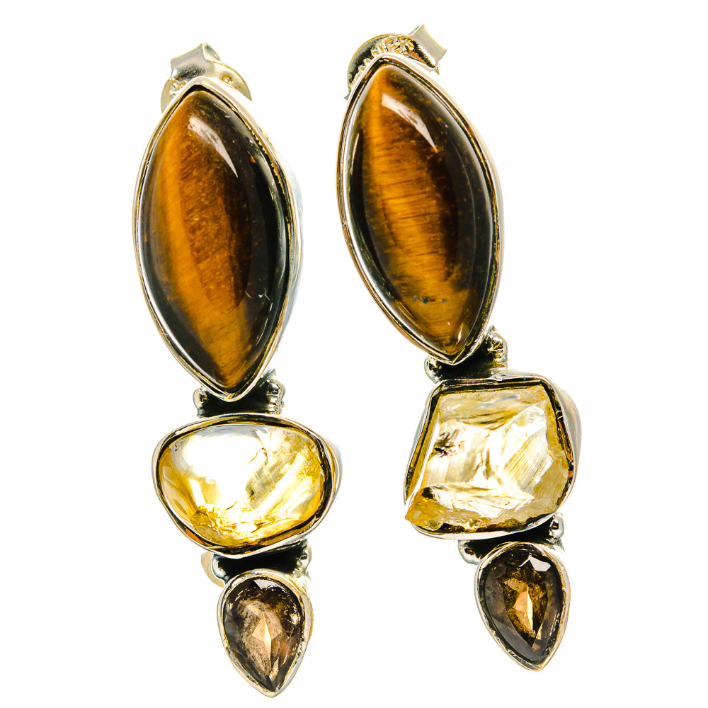 Tiger Eye Earrings handcrafted by Anasilvercos - EARR425820 - Photo 2