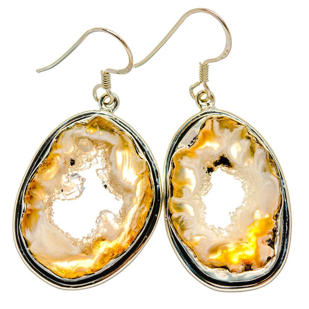 Coconut Geode Druzy Earrings handcrafted by Anasilvercos - EARR425826 - Photo 2
