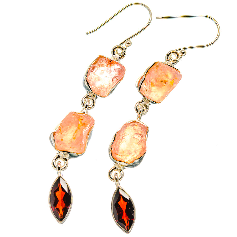 Rose Quartz Earrings handcrafted by Anasilvercos - EARR425834 - Photo 2
