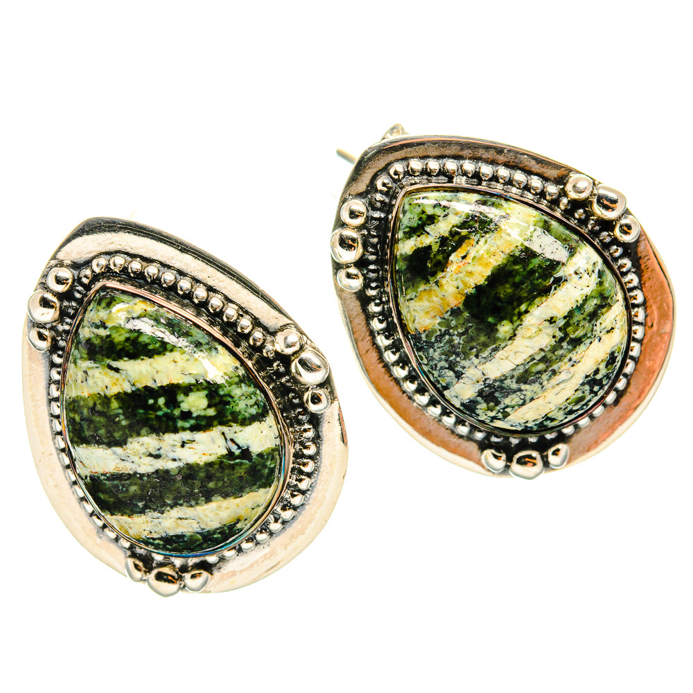 Lizard Jasper Earrings handcrafted by Anasilvercos - EARR425842 - Photo 2