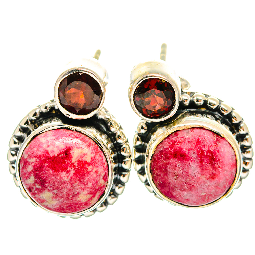 Thulite Earrings handcrafted by Anasilvercos - EARR425845 - Photo 2