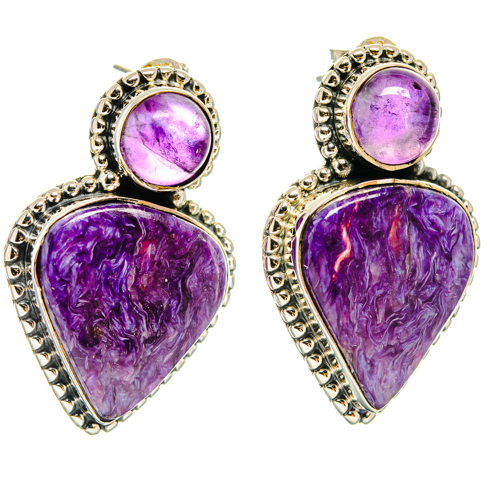 Charoite Earrings handcrafted by Anasilvercos - EARR425848 - Photo 2