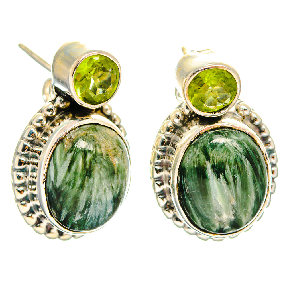 Seraphinite Earrings handcrafted by Anasilvercos - EARR425854 - Photo 2
