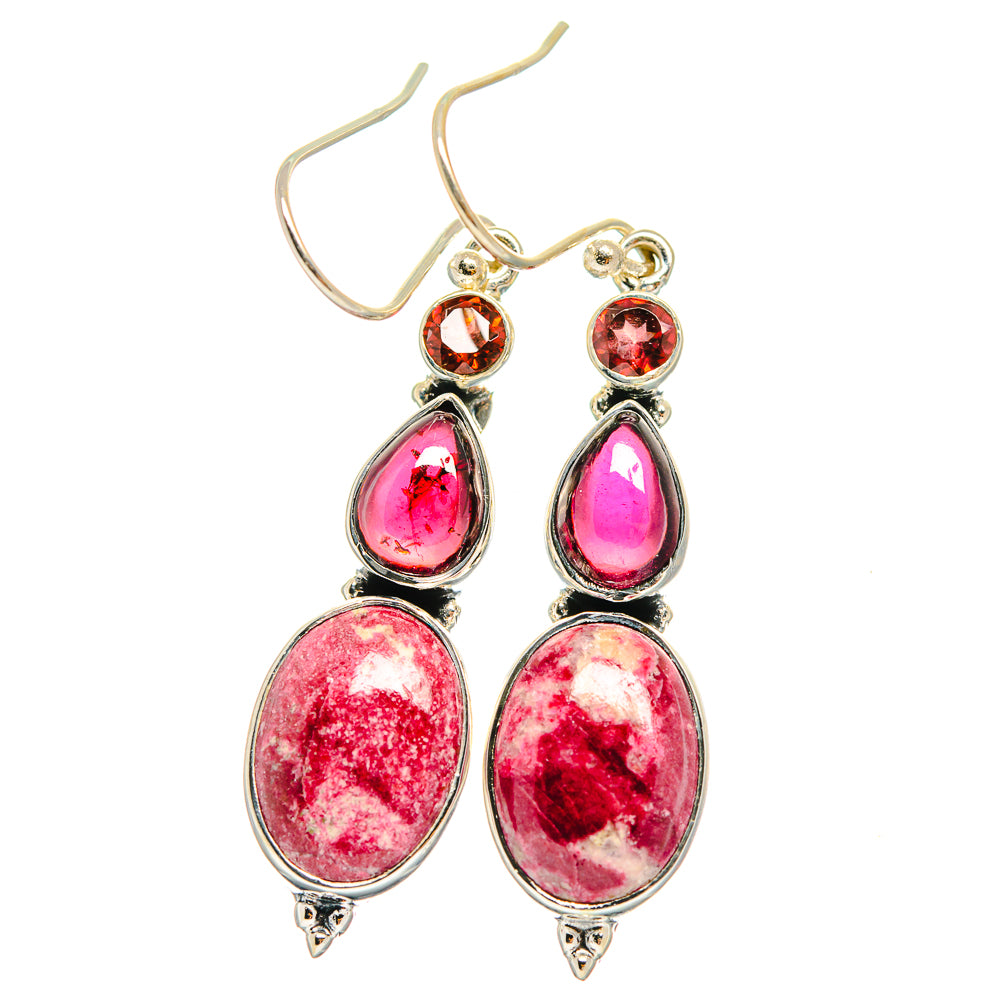 Thulite Earrings handcrafted by Anasilvercos - EARR425860 - Photo 2