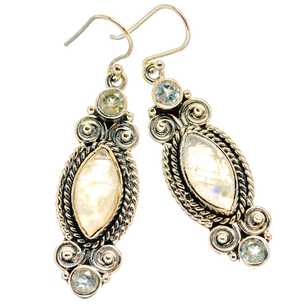Rainbow Moonstone Earrings handcrafted by Anasilvercos - EARR425885 - Photo 2