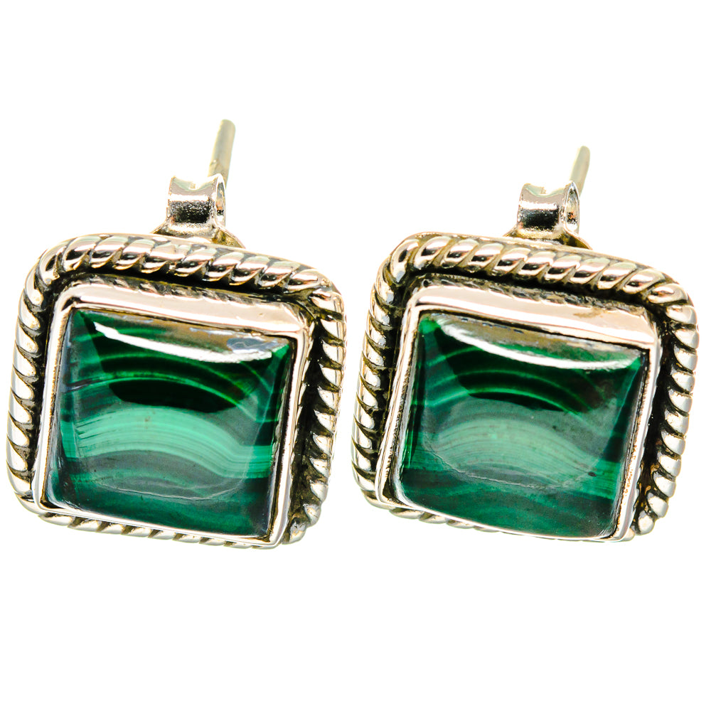 Malachite Earrings handcrafted by Anasilvercos - EARR425892 - Photo 2