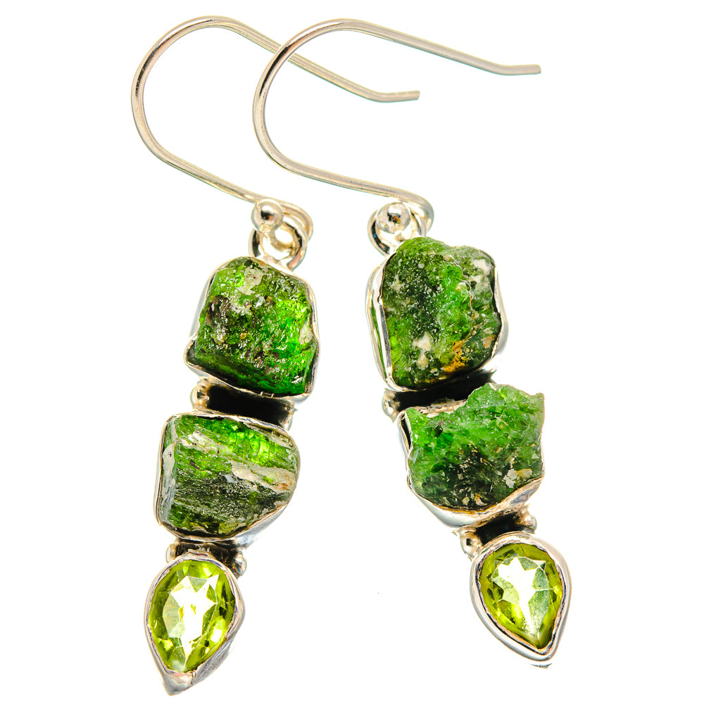 Chrome Diopside Earrings handcrafted by Anasilvercos - EARR425897 - Photo 2