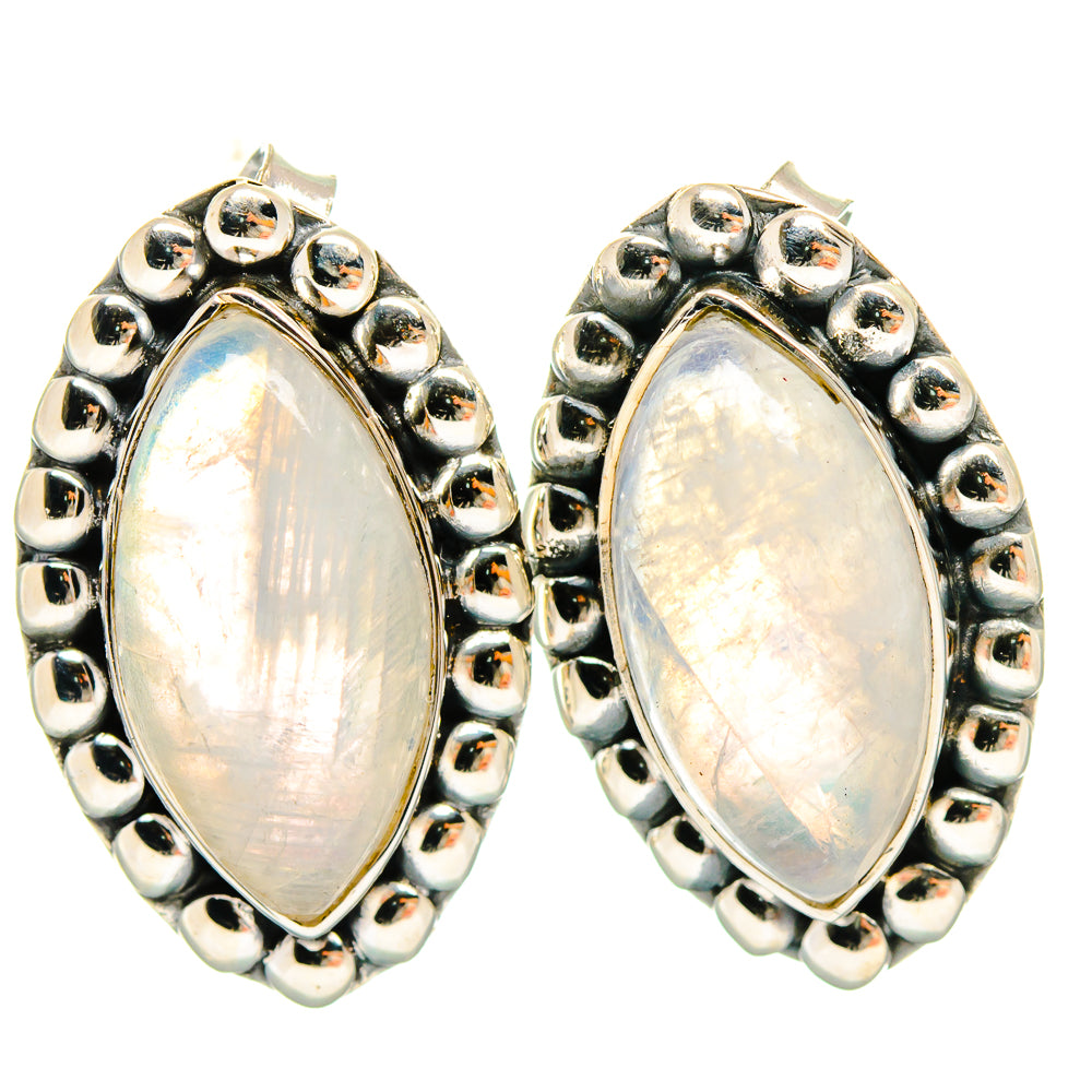 Rainbow Moonstone Earrings handcrafted by Anasilvercos - EARR425899 - Photo 2