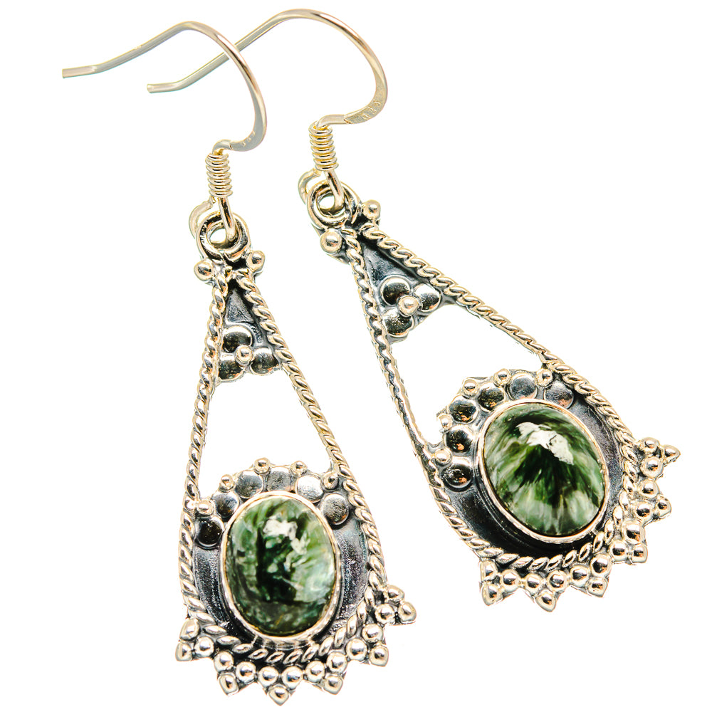 Seraphinite Earrings handcrafted by Anasilvercos - EARR425904 - Photo 2