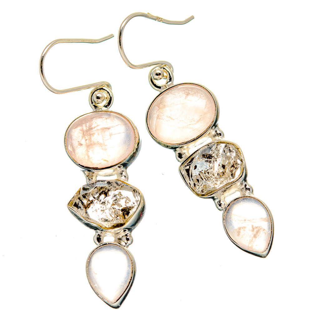 Rose Quartz Earrings handcrafted by Anasilvercos - EARR425939 - Photo 2