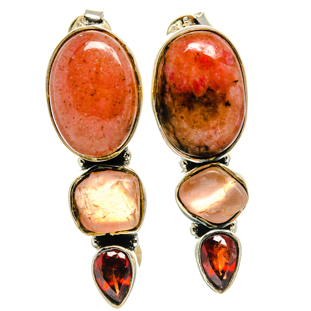 Rhodonite Earrings handcrafted by Anasilvercos - EARR425940 - Photo 2