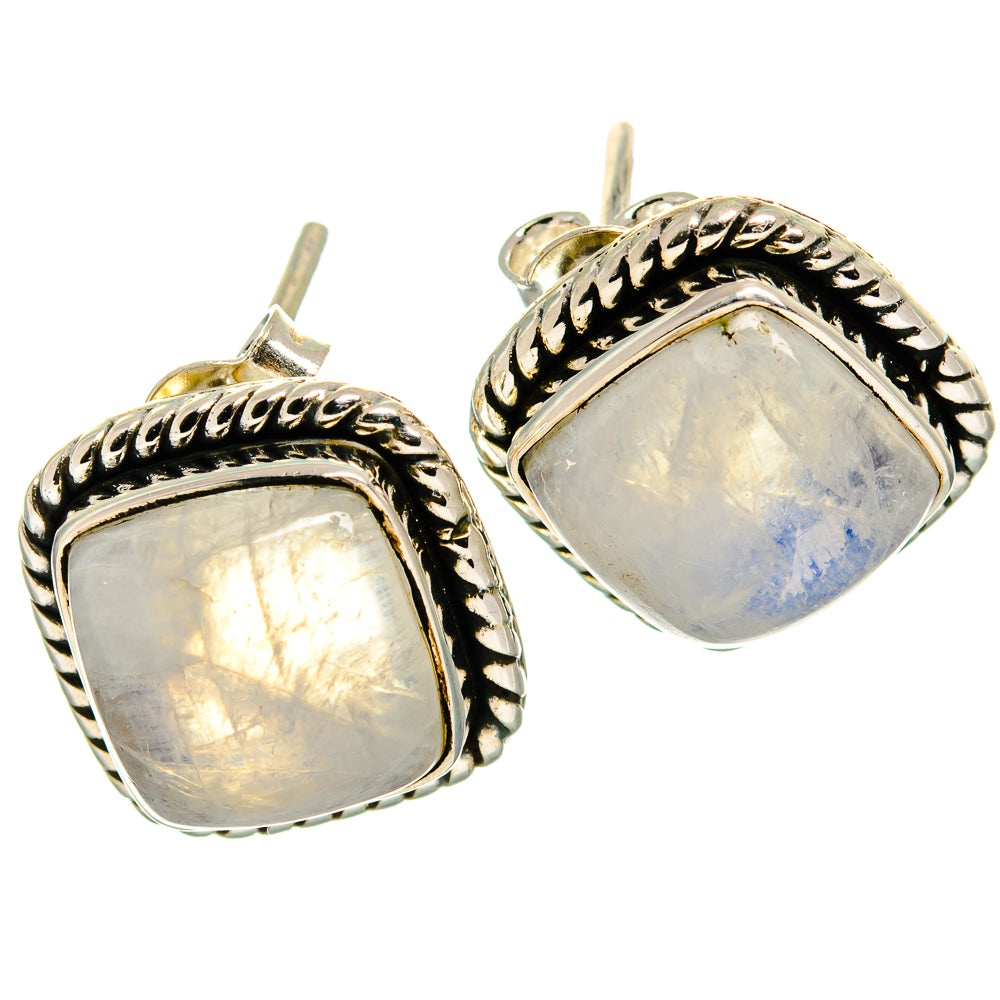Rainbow Moonstone Earrings handcrafted by Anasilvercos - EARR425941 - Photo 2