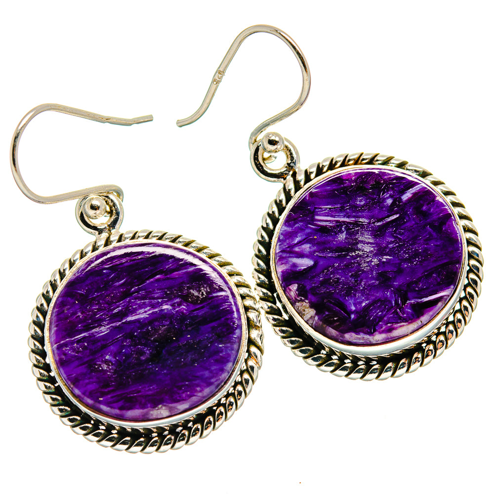 Charoite Earrings handcrafted by Anasilvercos - EARR425957 - Photo 2