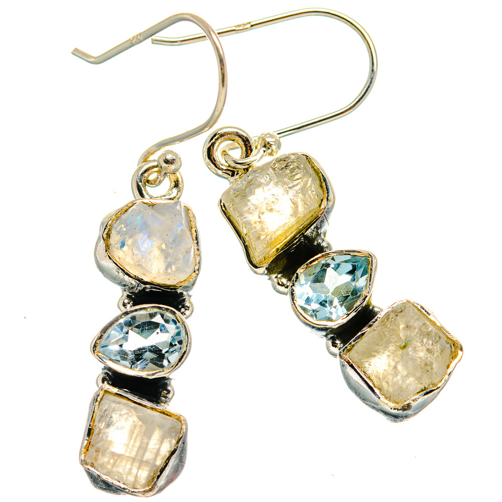 Rainbow Moonstone Earrings handcrafted by Anasilvercos - EARR425958 - Photo 2