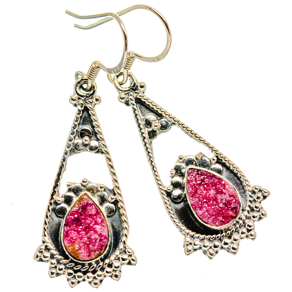 Cobalto Calcite Druzy Earrings handcrafted by Anasilvercos - EARR425963 - Photo 2