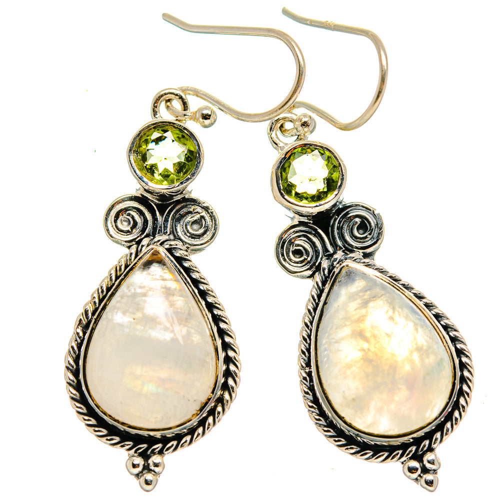 Rainbow Moonstone Earrings handcrafted by Anasilvercos - EARR425966 - Photo 2