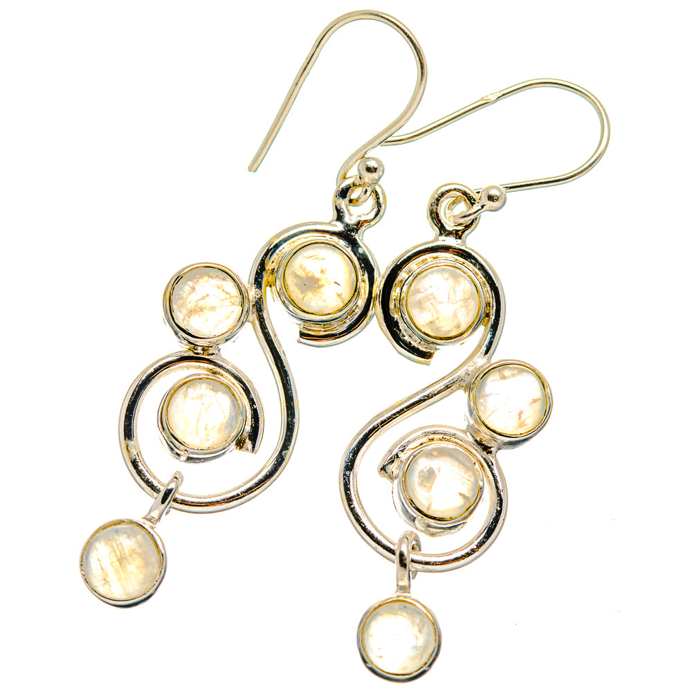 Rainbow Moonstone Earrings handcrafted by Anasilvercos - EARR425967 - Photo 2