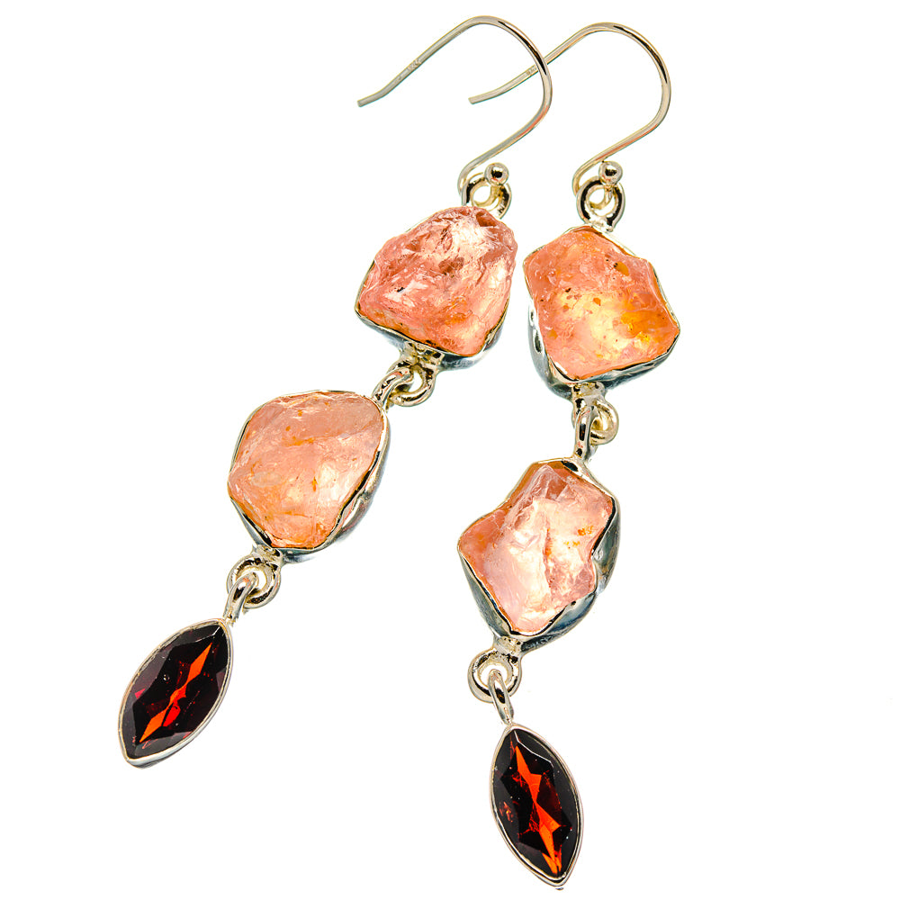 Rose Quartz Earrings handcrafted by Anasilvercos - EARR425984 - Photo 2