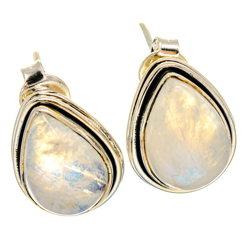 Rainbow Moonstone Earrings handcrafted by Anasilvercos - EARR425988 - Photo 2
