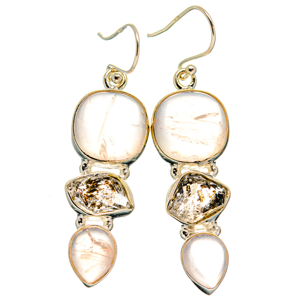 Rose Quartz Earrings handcrafted by Anasilvercos - EARR425989 - Photo 2