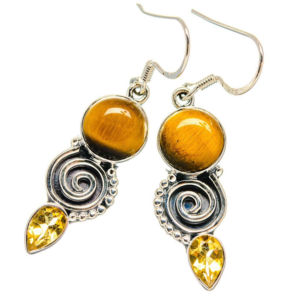 Tiger Eye Earrings handcrafted by Anasilvercos - EARR425996 - Photo 2