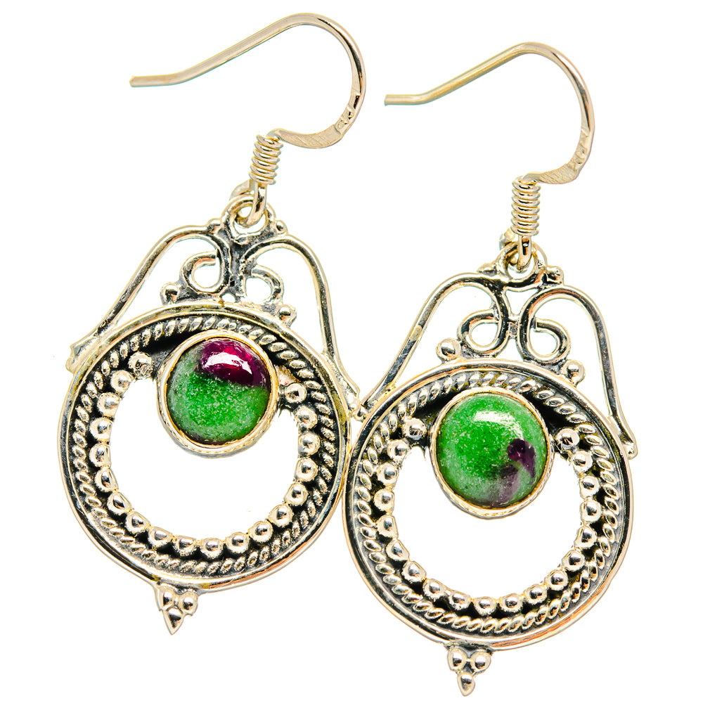 Ruby Zoisite Earrings handcrafted by Anasilvercos - EARR425998 - Photo 2
