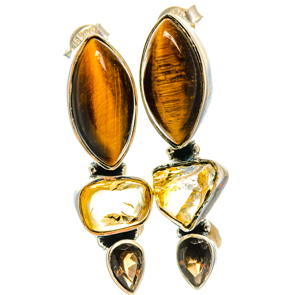 Tiger Eye Earrings handcrafted by Anasilvercos - EARR426004 - Photo 2