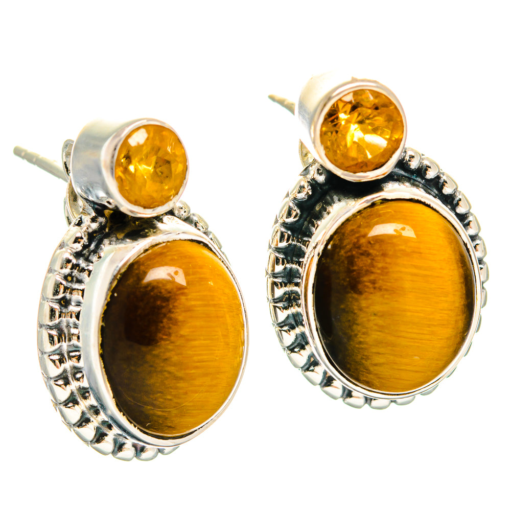 Tiger Eye Earrings handcrafted by Anasilvercos - EARR426006 - Photo 2