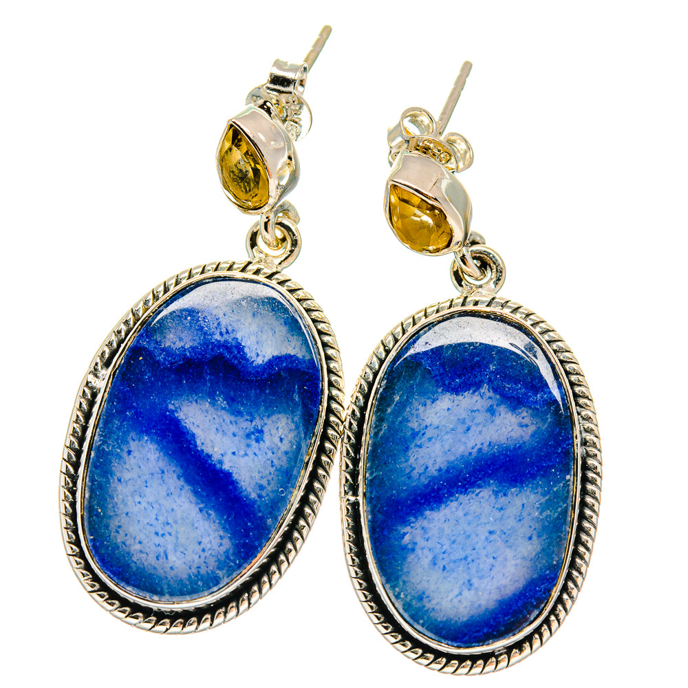 Sodalite Earrings handcrafted by Anasilvercos - EARR426032 - Photo 2
