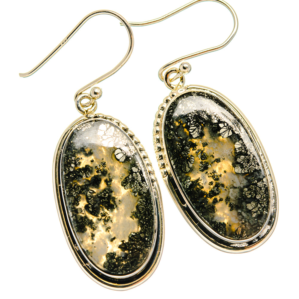 Pyrite Agate Earrings handcrafted by Anasilvercos - EARR426033 - Photo 2