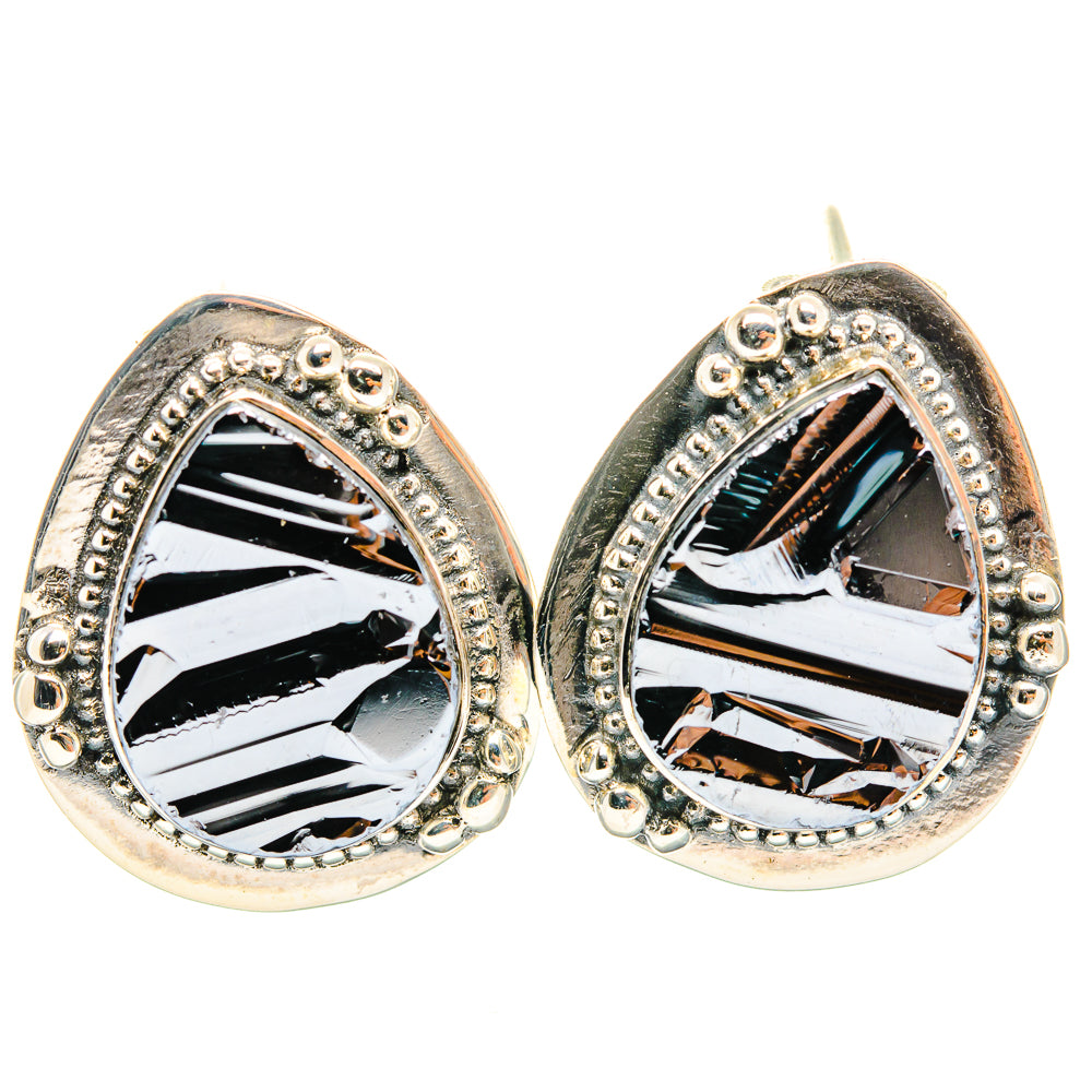 Shungite Earrings handcrafted by Anasilvercos - EARR426042 - Photo 2
